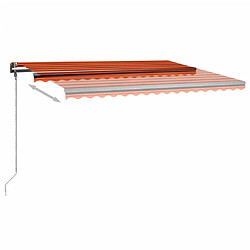 Acheter vidaXL Auvent manuel rétractable avec LED 450x300 cm Orange et marron