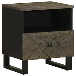 vidaXL Table de chevet noir 40x33x46 cm bois de manguier solide