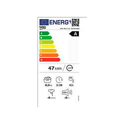 Machine à laver BEKO WRA 8615 XW 1200 rpm 8 kg 60 cm pas cher