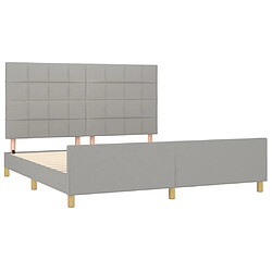 Acheter Maison Chic Lit adulte - Cadre Structure de lit avec tête de lit Contemporain Gris clair 160x200 cm Tissu -MN31777