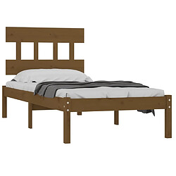 Avis Maison Chic Lit adulte - Lit simple Cadre de lit,Structure du lit Contemporain Marron miel Bois massif 100x200 cm -MN44921