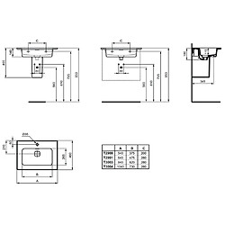 Ideal Standard - Lavabo-plan percé 1 trou 64 x 46 cm Blanc - STRADA II