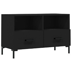 Maison Chic Meuble TV scandinave - Banc TV pour salon Noir 80x36x50 cm Bois d'ingénierie -MN96752