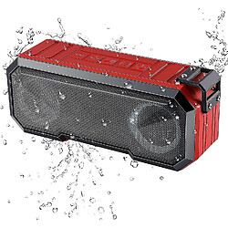 Universal Haut-parleur Bluetooth YH-Water, Bluetooth 5.0, avec lumière LED, plus grand volume et basse améliorée, IPX7 imperméable (rouge)