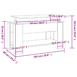 vidaXL Table basse gris béton 101x49x52 cm bois d'ingénierie pas cher