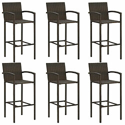 Avis Maison Chic Jeu de bar de jardin 7pcs avec accoudoirs,Mobilier d'extérieur Résine tressée Marron -GKD575495