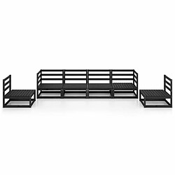 Avis Maison Chic Salon de jardin 6 pcs - Table et chaises d'extérieur - Mobilier/Meubles de jardin Moderne noir bois de pin massif -MN11216