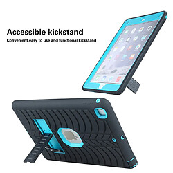 Coque en TPU + silicone antichute, hybride avec béquille noir/bleu pour votre Apple iPad 9.7 pouces (2018)/(2017)