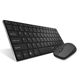 Universal Clavier sans fil multimode Souris Battre Bluetooth RT 2.4G entre commutateurs connectés à 3 appareils, clavier en alliage AL mince | clavier (noir) pas cher