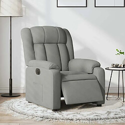 Maison Chic Fauteuil Relax pour salon, Fauteuil inclinable électrique Gris clair Tissu -GKD40566