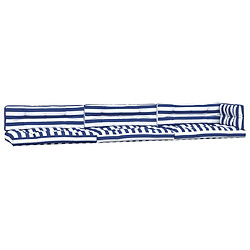 vidaXL Coussins de palette lot de 7 rayures bleu et blanc tissu