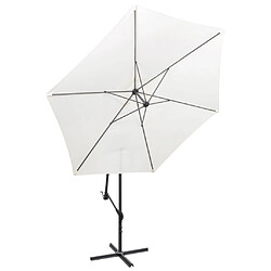 Helloshop26 Parasol meuble de jardin en porte-à-faux 3 m blanc sable 02_0008598