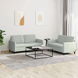 Maison Chic Ensemble de canapés 2 pcs, Canapé droit Sofa pour Salon gris clair velours -GKD185504