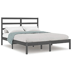 vidaXL Cadre de lit sans matelas gris 120x200 cm bois de pin massif