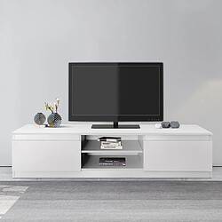 ML-Design TV lowboard blanc, 140x36x40 cm, en panneau de particules MDF pas cher