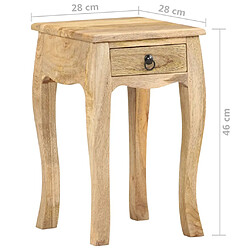 vidaXL Table de chevet 28x28x46 cm Bois de manguier massif pas cher