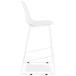 Avis Alterego Tabouret de bar design empilable 'BERLIN' blanc avec pied en métal blanc