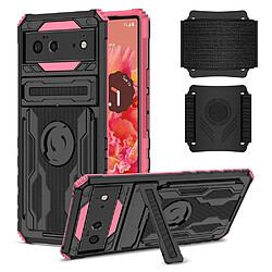 Coque en TPU anti-griffes, anti-choc avec béquille, rose pour votre Google Pixel 6