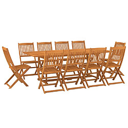 vidaXL Ensemble à manger de jardin 11 pcs 220x90x75 cm bois d'acacia