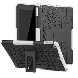 Wewoo Housse Étui Coque Pour iPad 10.2 pouces Texture des pneus TPU + PC Antichoc avec support blanc