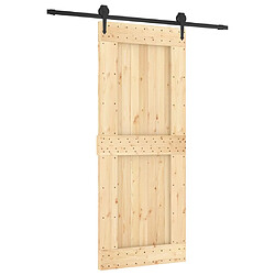 vidaXL Porte coulissante et kit de quincaillerie 85x210 cm pin massif