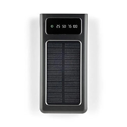 Livoo Batterie SOLAIRE Smartphone externe 10 000 mAh Panneau solaire intégré entrée 5.5 V/1.43 W Type-C, micro-USB, Lightning Torche 2 LED