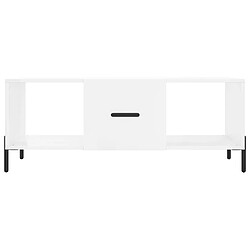 Maison Chic Table basse,Table Console Table d'appoint, Table pour salon Blanc brillant 102x50x40 cm Bois d'ingénierie -MN63007 pas cher