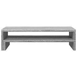 Avis vidaXL Support de moniteur sonoma gris 54x22x15 cm bois d'ingénierie