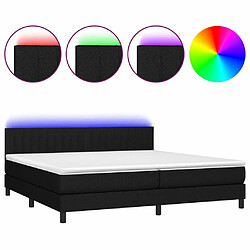 Sommier à lattes,Cadre à lattes de lit et matelas et LED pour Adulte Noir 200x200 cm Tissu -MN39786