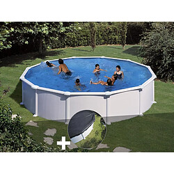 Kit piscine acier blanc Gré Atlantis ronde 5,70 x 1,32 m + Bâche hiver