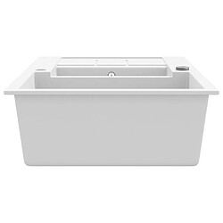 Acheter vidaXL Évier de cuisine Granit Double lavabo Blanc