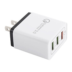 Wewoo Chargeur 2.1A 3 ports USB rapide de voyage, prise américaine (noir)