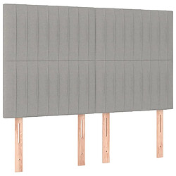 Acheter Maison Chic Tête de lit scandinave à LED,meuble de chambre Gris clair 144x5x118/128 cm Tissu -MN38512