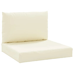 vidaXL Coussins de palette lot de 2 blanc crème tissu oxford