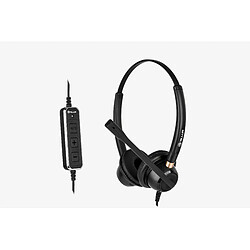 Micro-casque call center filaire Tellur Voice 520N, QD, binaural, USB, noir