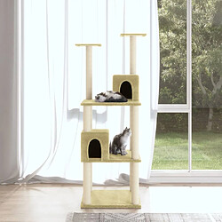 vidaXL Arbre à chat avec griffoirs en sisal Crème 141 cm