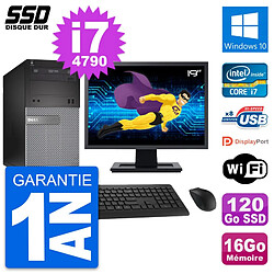 PC Tour Dell 3020 Ecran 19" Intel i7-4790 RAM 16Go SSD 120Go Windows 10 Wifi - Occasion