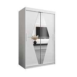 Abiks Meble Armoire Boliwia à portes coulissantes 200/120/62 2 portes (blanc/blanc)