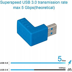 GUPBOO Adaptateur d'angle bleu supérieur USB 3.0 vers USB 3.0,JL587 pas cher