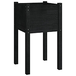 Avis vidaXL Jardinières d'extérieur 2pcs Noir 40x40x70cm Bois de pin massif