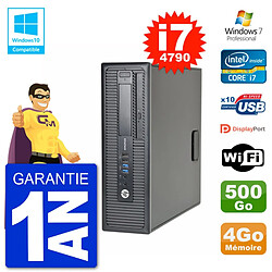 PC HP EliteDesk 800 G1 SFF i7-4790 RAM 4Go Disque 500Go Graveur DVD Wifi W7 - Occasion