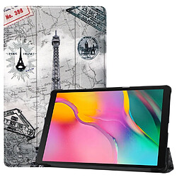 Etui en PU support triple motif imprimé tour Eiffel pour votre Samsung Galaxy Tab A 10.1 (2019) SM-T515