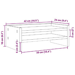 vidaXL Support de moniteur chêne marron 42x24x16 cm bois d'ingénierie pas cher