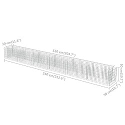 vidaXL Lit surélevé à gabion Acier galvanisé 540x50x50 cm pas cher