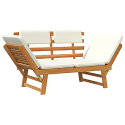 Maison Chic Banc de jardin avec coussins | Banquette de jardin | Chaise Relax 2-en-1 190 cm Bois d'acacia massif -MN26765