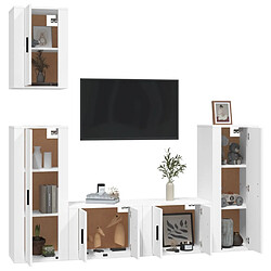 Avis Maison Chic Ensemble de meubles TV 5 pcs pour salon - Blanc Bois d'ingénierie -MN21674