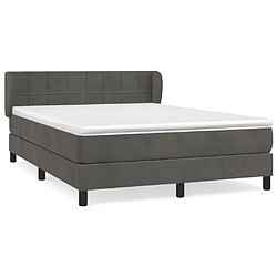 Maison Chic Lit Adulte - Lit simple Lit à sommier tapissier et matelas moelleux - Meuble de Chambre - Gris foncé 140x200cm Velours -MN56547