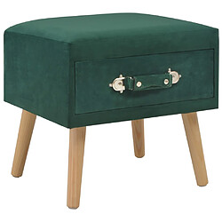 Helloshop26 Table de nuit chevet commode armoire meuble chambre 2 pièce 40 x 35 x 40 cm velours vert 1402088