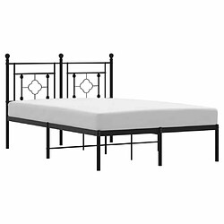 Maison Chic Cadre/structure de lit métal et tête de lit pour adulte - Lit Moderne Chambre noir 120x200 cm -MN39126 