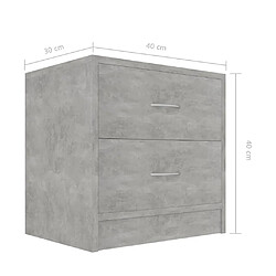 vidaXL Table de chevet Gris béton 40x30x40 cm Bois d'ingénierie pas cher